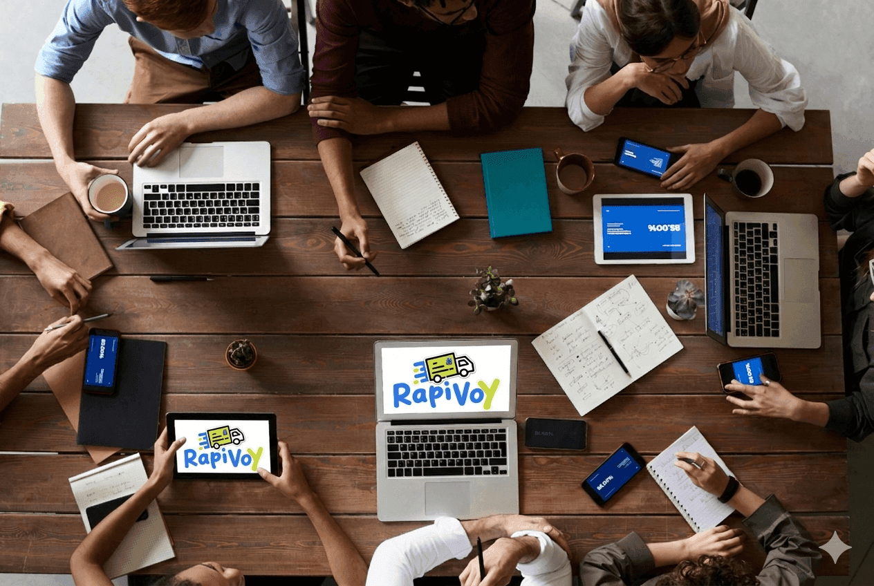 Equipo Rapivoy trabajando en soluciones logísticas